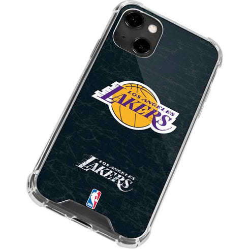 NBA Los Angeles Lakers Black Primary Logo iPhone 14 Clear Case